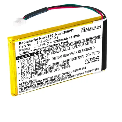 Produktbild von Akku kompatibel mit Garmin ED38BD4251U20 - Li-Polymer 1250mAh - für Nüvi 200, 205, 250, 252w, 255, 260, 270, 465, 710, 760, 765, 780, 785