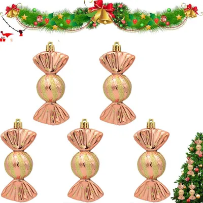 Produktbild von 5 Stück Zuckerstangen Weihnachtsanhänger – 11 cm – Weihnachtsbaumschmuck – Zuckerstangen-Deko – Hängedeko – Christbaumschmuck – Kunststoff – Rot