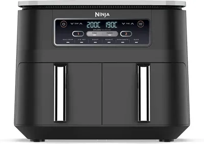 Produktbild von NINJA Heißluftfritteuse Foodi Heißluft-Fritteuse+2Fächer&7,6 l Fassung,Heißluftfritteuse, 1700,00 W, Fritteuse Heissluft, Fritteuse ohne Öl, Ninja