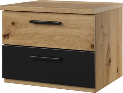 Zdjęcie produktu dla Szafka nocna Sigma 22 46 cm – nowoczesna szafka z szufladami artisan / czarny supermat