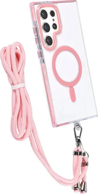 Obrázek produktu pro Pouzdro na zadní stranu TUNIQ pro Galaxy S24 Ultra – šňůrka na krk – MagSafe – růžové