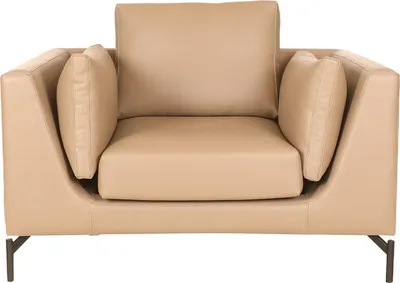 Immagine prodotto di Elegante poltrona in pelle beige Poltrona da salotto Sedute