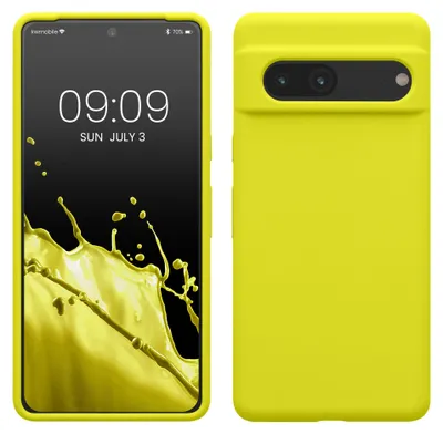 Produktbild von kwmobile Handyhülle für Google Pixel 7 Hülle, für Pixel 7 Case - Hülle Silikon - kabelloses Laden - Zitronengelb