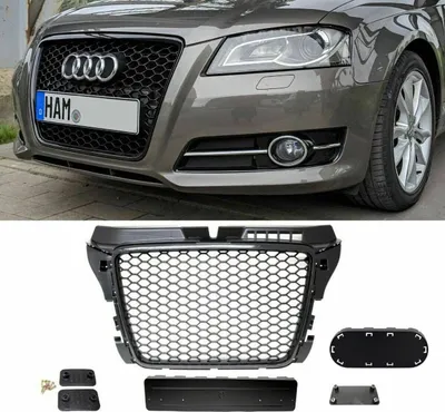 Produktbild von Kühlergrill Wabengrill Schwarz Glanz passt für Audi A3 8P Facelift 08-13 und RS3