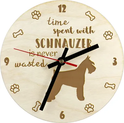 Image de Knírač I - horloge avec chien, horloge en bois gravée, horloge personnalisée Art-Dog