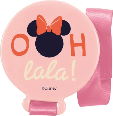 Produktbild von Tataway Disney Minnie Schnullerhalter für Kleinkinder aus lebensmittelechtem Kunststoff, verziert mit Originalzeichnungen und -grafiken.