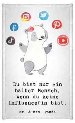 Produktbild von Mr. & Mrs. Panda Handtuch Influencerin Herz - Weiß - Geschenk, Gästetuch, Klein, Kleines, Frotteehandtuch, badezimmer
