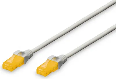 Produktbild von DIGITUS Patchkabel RJ45 U/UTP Cat6A 2.00m grau o. Hebelschu Polybeutel