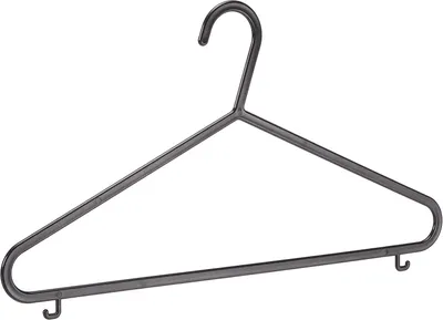 Produktbild von Kleiderbügel mit Hosenstange und Klammern – Set mit 50 Stück – Kunststoff – Platzsparend – Schwarz