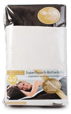 Produktbild von GÖZZE Cashmerefeeling Bettwäsche weiche Mikrofaser-Bettwäsche mit feuchtigkeitsausgleichenden Eigenschaften Braun / Wollweiss 155 x 220 cm