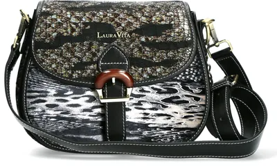 Productafbeelding van Laura Vita dameshandtas, schoudertas, met overslag, gesp, patroon: Dipea, kleur: bruin