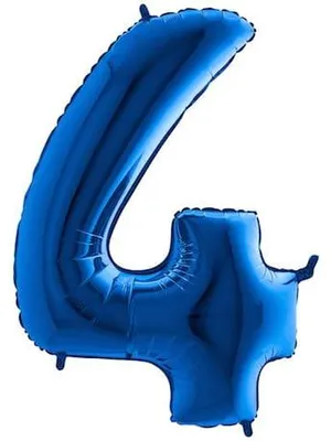 Produktbild von Riesenzahl Folienballon 40"/102cm | Blau Zahl: 4