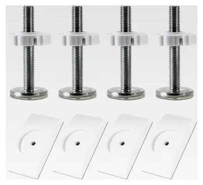 Produktbild von 4 Druckschrauben und 4 Wandschutzpads, 8-teiliges Set zur Verlängerung von Treppenschutzgittern, Gewindestangen für Babygitter ohne Bohren für Haustier- und Kindergitter