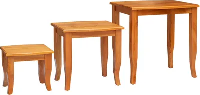 Immagine prodotto di Tavolini Nesting 3 pcs Naturale Legno di Mogano Massello
