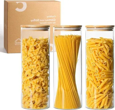 Produktbild von Luftdichte Gläser mit Bambusdeckel 2200ml Borosilicat Glas