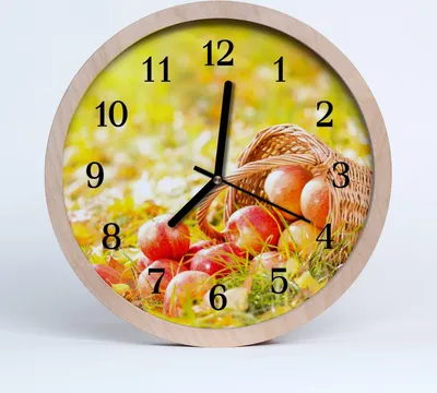 Produktbild von Holzuhr 20fi cm wanduhr - Äpfel Obst