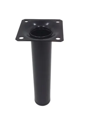 Produktbild von Stahlrohrfuß schwarz rund L 15cm Ø 30mm Möbelfuß Möbelbein Tischbein Tischfuß