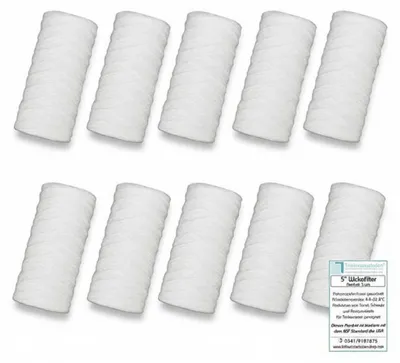 Produktbild von 10 Stück 5 Zoll Wickelfilter, Wasserfilter, Sediment, Filterkerze, Kerzenfilter 5 µm