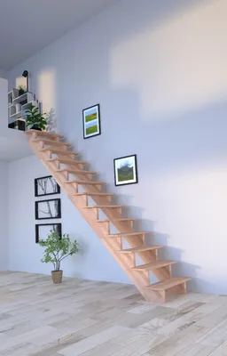 Obrázok produktu pre Drevené schodisko Lindos (buk) v rovnom prevedení - 80 cm - bez zábradlia - bez stúpačiek