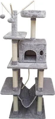 Produktbild von Kratzbaum Katzenbaum Katzenkratzbaum 155 cm Kletterbaum Spielbaum Grau