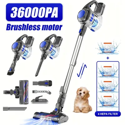Imagen del producto de Aspiradora de acero de 42000 Pa, versátil aspiradora de suciedad 8 en 1 con motor sin escobillas