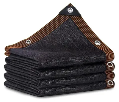 Immagine prodotto di Rete ombreggiante, protezione UV, materiale HDPE resistente, bordo nero a 8 occhielli, dimensioni 2 x 4 metri