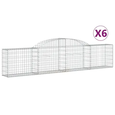 Image de vidaXL Gabions avec arc surélevé 6 pcs. 300x30x60/80 cm Fer galvanisé