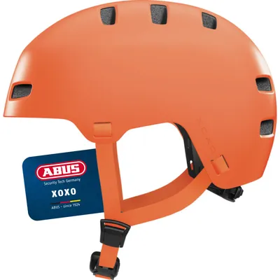 Zdjęcie produktu dla Kask rowerowy ABUS XOXO - kask miejski o wyglądzie skatera - kask na deskorolkę, rower, hulajnogę - ze zoptymalizowaną wkładką podbródkową - dla nastolatków i dorosłych - rozmiar M, jednopomarańczowy
