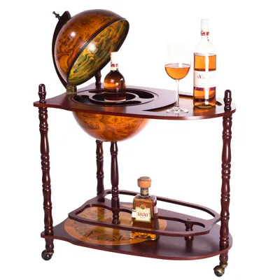 Produktbild von Riesiger Barwagen 33035 Serviertisch, antike Globusbar, Bartisch Hausbar Dekobar