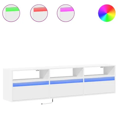 Produktbild von vidaXL TV-Wandschrank mit LED Weiß 180x31x45 cm