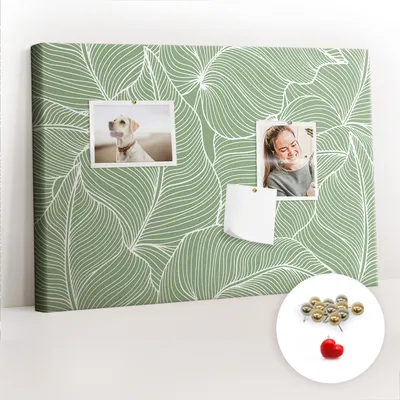 Imagen del producto de Tablero de corcho con chinchetas - Panel con chinchetas para fotografías y notas - 60x40 cm - 100 chinchetas metálicas