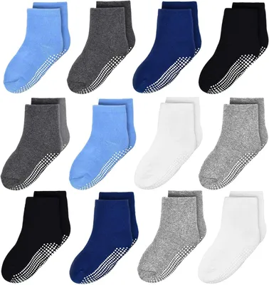 Produktbild von Rutschfeste Socken Kinder 12 Paar Stoppersocken Kinder ABS Socken Kinder Antirutschsocken für 6-12 Monate 1-10 Jahre Jungen Mädchen
