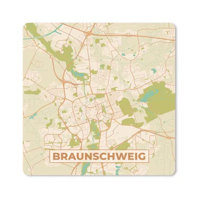 Produktbild von MuchoWow® Mauspad Mousepad Braunschweg - Karte - Vintage - Stadtplan 30x30 cm - Mousepads - Maus Mat - Pad - Mausunterlage - Gaming