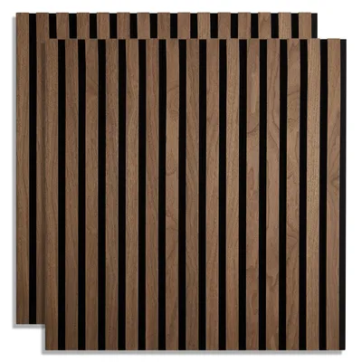 Produktbild von Homestyle4u Akustikpaneele 60x60 2er Set Holz Braun Wallnuss Wandpaneele
