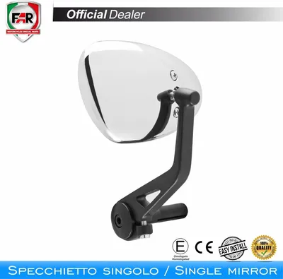 Immagine prodotto di Specchietto bar end omologato FAR 7617 sinistro universale cromo