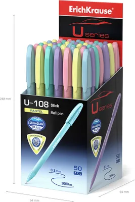 Produktbild von Kugelschreiber U-108 Pastel 0,3mm 50er Pack Blau
