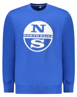 Produktbild von Blaues Herren-Langarm-Sweatshirt mit Rundhals und Druckmotiv