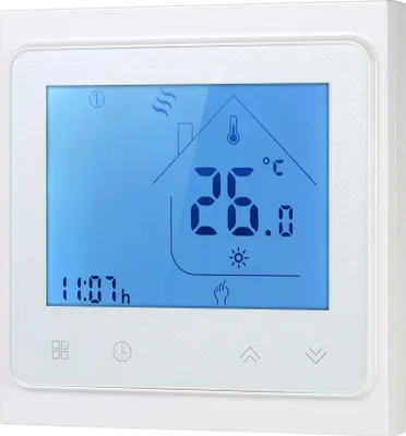 Obrázok produktu pre 16A programovateľný termostat elektrického podlahového vykurovania Regulátor teploty Dotykový LCD displej s podsvietením Funkcia hlasového ovládania