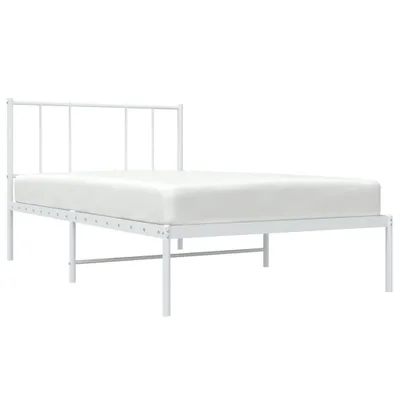 Produktbild von vidaXL Bettgestell mit Kopfteil Metall Weiß 100x190 cm