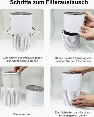 Obrázek produktu pro OKWISH Tichý čistič vzduchu, Air Purifier pro alergiky proti prachu, pylu, nikotinu a dalším, čistič vzduchu pro místnosti do 20 m², dotykové ovládání