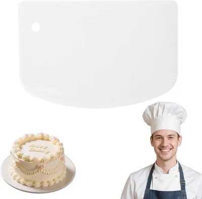 Zdjęcie produktu dla Uniqoos® Duży, wielofunkcyjny silikonowy skrobak do ciasta, 15,2 x 10,9 cm – ergonomiczny kształt, krawędź ze stali nierdzewnej, nieprzywierający, można myć w zmywarce, idealny do pieczenia i gotowania