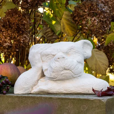 Produktbild von Mauerhocker Gargoyle | Steinguss, weiß | H 15 cm x T 16 cm