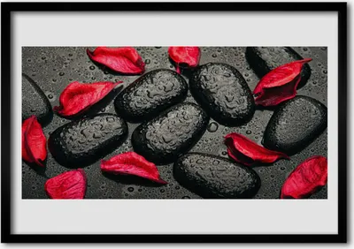 Produktbild von Bild 100x70 MDF-Rahmen Wandkunst Flocken Steine ​​Kunst