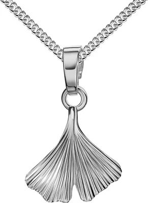 Produktbild von Anhänger 925 Silber mit Ginkgo-Blatt Sterlingsilber für Damen Mit Halskette 55 cm
