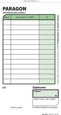 Obrázek produktu pro 1070 - Paragon obchodní, 100 listů