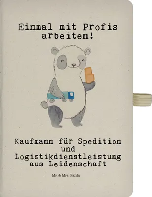Produktbild von Mr. & Mrs. Panda Reisetagebuch Kaufmann für Spedition und Logistikdienstleistung Leidenschaft - Transparent - Geschenk, Notizbuch A5, Kladde, Logistiker, Witzig, Spruch