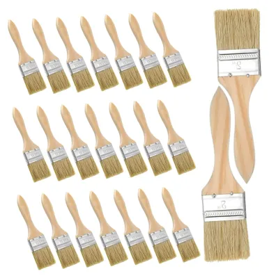 Produktbild von Set aus 30 Flachpinseln mit ergonomischem Holzgriff