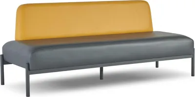 Produktbild von Sitzmöbel Set 3-Sitzer Schwarz Gelb  Art Dsofas Edelstahl Holz