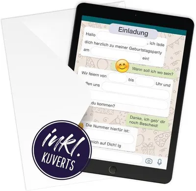 Productafbeelding van Famanu uitnodigingskaarten voor een kinderfeestje, met enveloppen, thema: middeleeuwen (12 stuks)