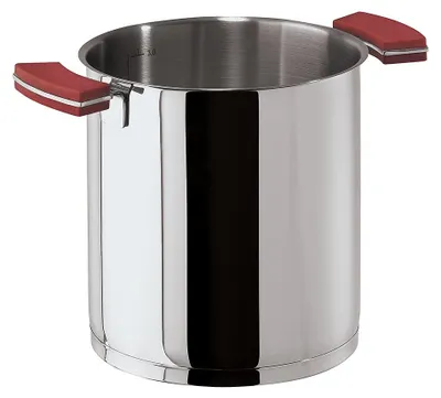 Suppentopf 16 cm, 3,5 L, Edelstahl/Silikon rot, mit Deckel